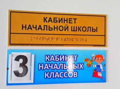 Информационно-тактильный знак (табличка с указанием названия кабинета) Информационно-тактильный знак (табличка с указанием названия кабинета)
